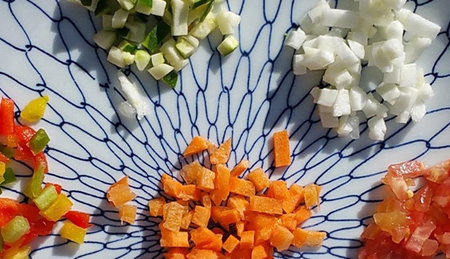 Cutting fresh vegetables